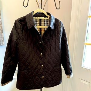 Women’s Burberry Quilted Jacket, dark brown size Medium